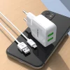 Kaku Qiyuan hálózati töltő adapter 2xUSB 10W 2.4 A + USB-microUSB kábel fehér thumbnail
