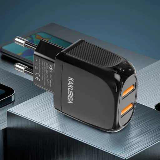 Kaku Qisheng hálózati töltő adapter 2xUSB 2.4A fekete - 3