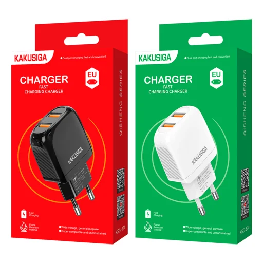 Kaku Qisheng hálózati töltő adapter 2xUSB 2.4A fekete - 4