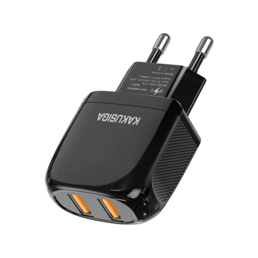 Kaku Qisheng hálózati töltő adapter 2xUSB 2.4A fekete - 5