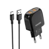 Kaku Xuansu hálózati töltő adapter 2xUSB 2.4A + USB-Type C kábel fekete thumbnail
