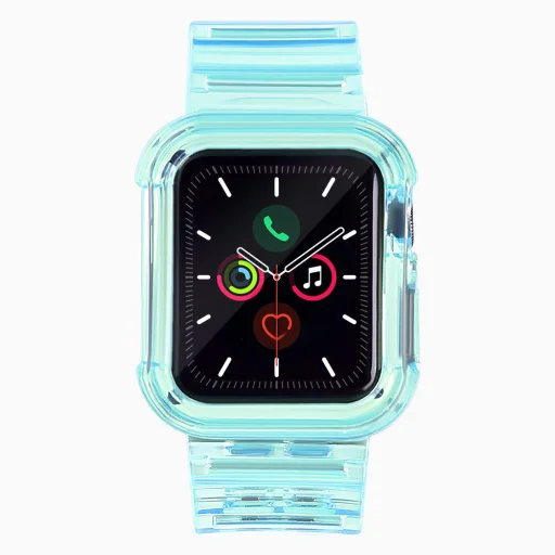 Apple Watch 4/5/6/SE 40mm Strap Light óraszíj és tok kék - 6