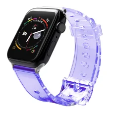 Apple Watch 4/5/6/7/8/SE (38/40/41mm) Strap Light Silicone óraszíj lila
