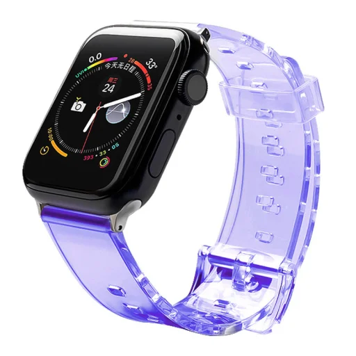 Apple Watch 4/5/6/7/8/SE/Ultra (42/44/45/49mm) Strap Light Silicone óraszíj lila - 4
