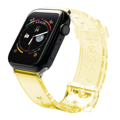 Apple Watch 4/5/6/7/8/SE/Ultra (42/44/45/49mm) Strap Light Silicone óraszíj sárga - 1