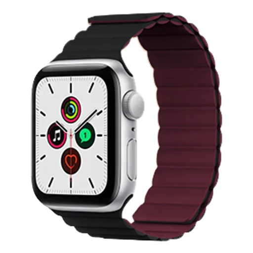 Apple Watch 4/5/6/7/8/SE (38/40/41mm) Kingxbar mágneses óraszíj burgundy - 1