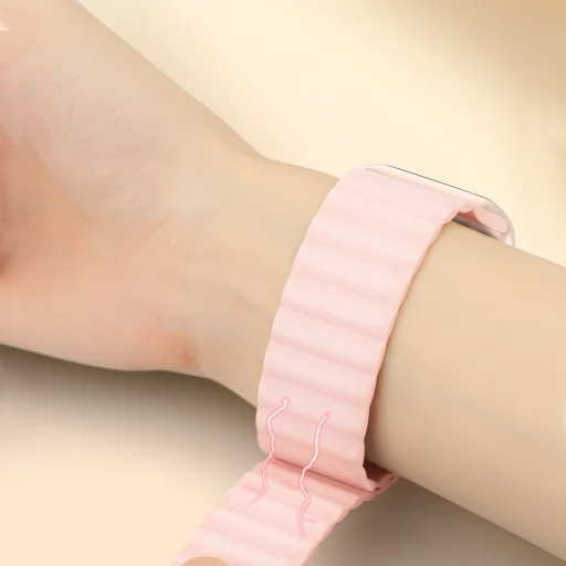 Apple Watch 4/5/6/7/8/SE (38/40/41mm) Kingxbar mágneses óraszíj piros - 6