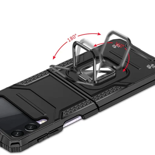 Samsung Galaxy Z Flip 3 Wozinsky Ring Armor Case Kickstand telefontok fekete - 5