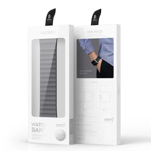 Apple Watch 4/5/6/7/8/SE (38/40/41mm) Dux Ducis mágneses óraszíj szürke/narancs - 12