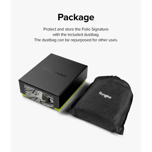 Samsung Galaxy Z Flip 3 Ringke Folio Signature valódi bőr tok vállpánttal fekete (FS116R55) telefontok - 14