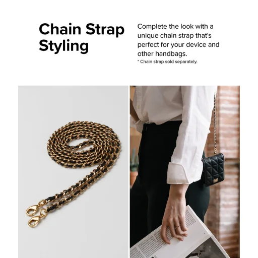 Samsung Galaxy Z Flip 3 Ringke Folio Signature valódi bőr tok vállpánttal fekete (FS116R55) telefontok - 4