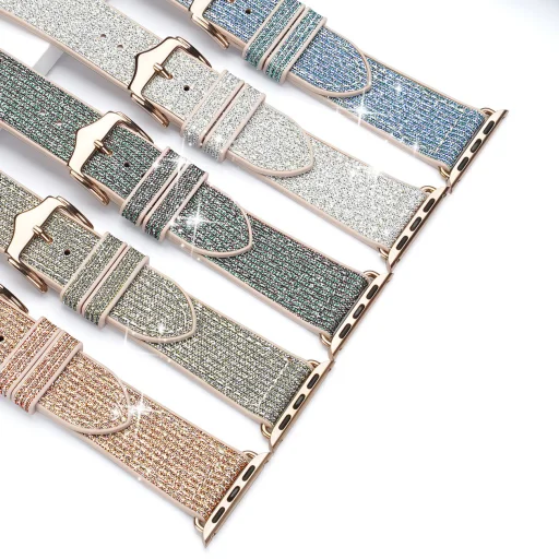 Apple Watch 2/3/4/5/6/7/SE (41/40/38mm) Dux Ducis band 7 csillogó óraszíj kék - 7