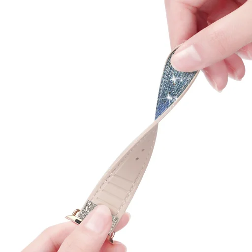 Apple Watch 2/3/4/5/6/7/SE (41/40/38mm) Dux Ducis band 7 csillogó óraszíj kék - 2