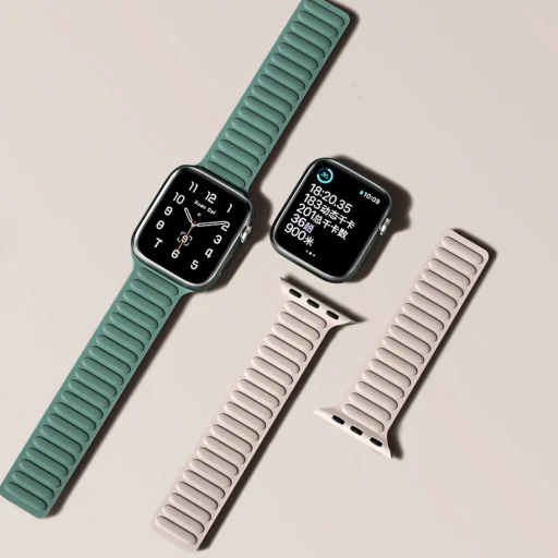 Apple Watch 7/8 45mm Mágneses óraszíj piros - 7