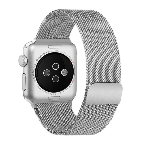Apple Watch 7/8 45mm rozsdamentes acél mágneses óraszíj piros - 6