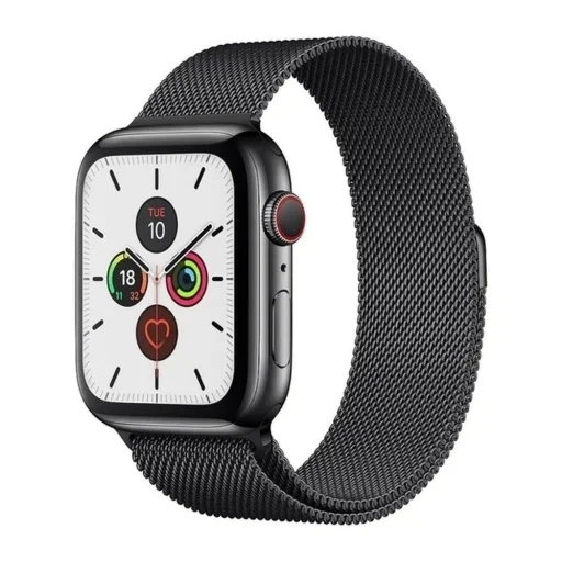 Apple Watch 7/8 45mm rozsdamentes acél mágneses óraszíj fekete - 1