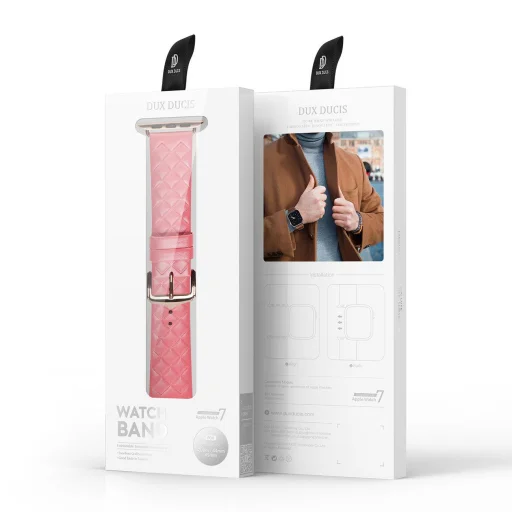 Apple Watch 4/5/6/7/8/SE (38/40/41mm) Dux Ducis Genuine bőr óraszíj piros - 7