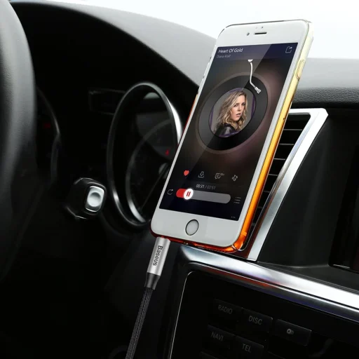 Baseus Yiven M30 sztereó AUX audiokábel 3.5mm mini jack 1.5m ezüst-fekete (CAM30-CS1) - 11