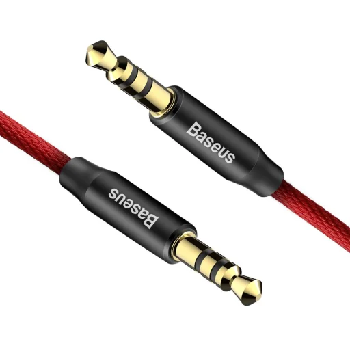 Baseus Yiven M30 sztereó AUX audiokábel 3.5mm mini jack 1m piros-fekete (CAM30-B91) - 7