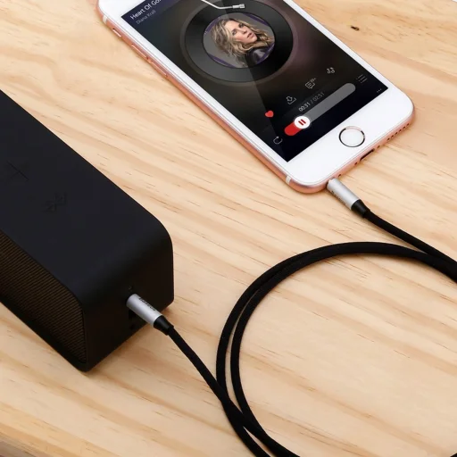 Baseus Yiven M30 sztereó AUX 3,5 mini jack audiokábel 0,5 m ezüst-fekete (CAM30-AS1) - 11