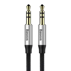 Baseus Yiven M30 sztereó AUX audiokábel 3.5mm mini jack 1.5m ezüst-fekete (CAM30-CS1)