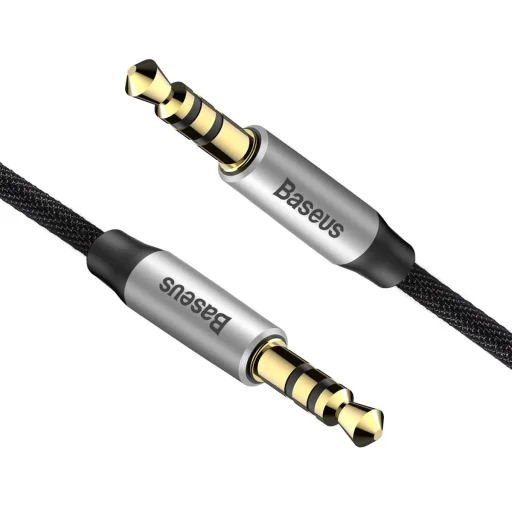 Baseus Yiven M30 sztereó AUX audiokábel 3.5mm mini jack 1.5m ezüst-fekete (CAM30-CS1) - 3