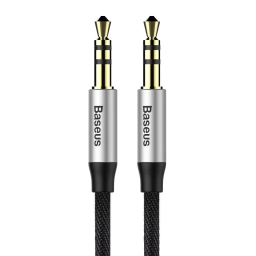 Baseus Yiven M30 sztereó AUX audiokábel 3.5mm mini jack 1.5m ezüst-fekete (CAM30-CS1) - 1