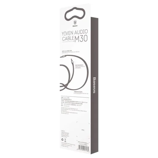 Baseus Yiven M30 sztereó AUX audiokábel 3.5mm mini jack 1.5m ezüst-fekete (CAM30-CS1) - 12