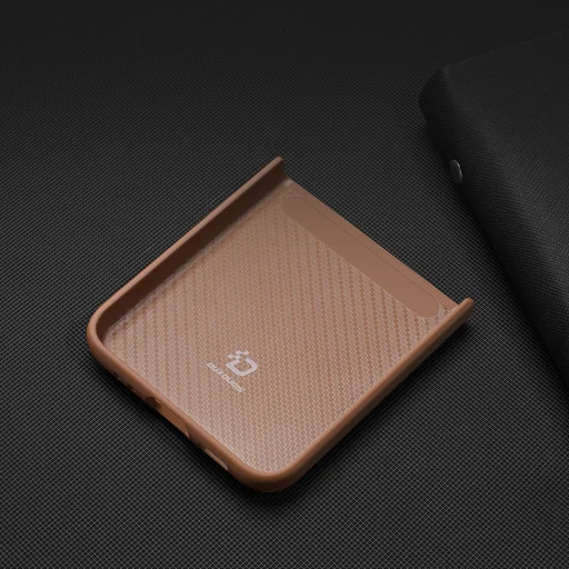 Samsung Galaxy Z Flip 3 Dux Ducis Venice Leather bőr tok barna - 9