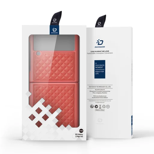 Samsung Galaxy Z Flip 3 Dux Ducis Venice Leather bőr tok piros - 6