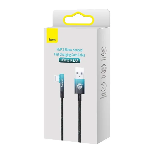 Baseus MVP 2 90 fokban döntött kábel USB / Lightning 1m 2.4A kék (CAVP000021) - 12