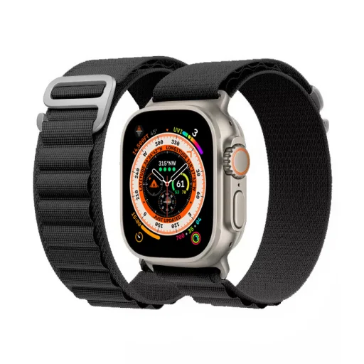 Apple Watch 4/5/6/7/8/SE (38/40/41mm) alpesi pánt, óraszíj fekete Alphajack - 1