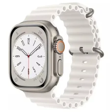 Apple Watch 4/5/6/7/8/SE (38/40/41mm) óceán szilikon óraszíj fehér Alphajack