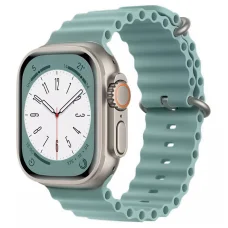 Apple Watch 4/5/6/7/8/SE (38/40/41mm) óceán szilikon óraszíj fenyőzöld Alphajack