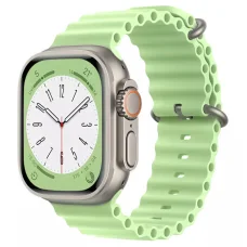 Apple Watch 4/5/6/7/8/SE (38/40/41mm) óceán szilikon óraszíj mentazöld Alphajack