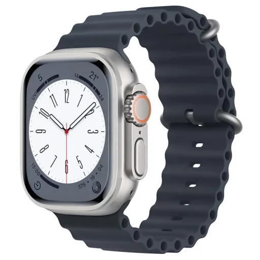 Apple Watch 4/5/6/7/8/SE (38/40/41mm) óceán szilikon óraszíj sötétkék Alphajack - 1