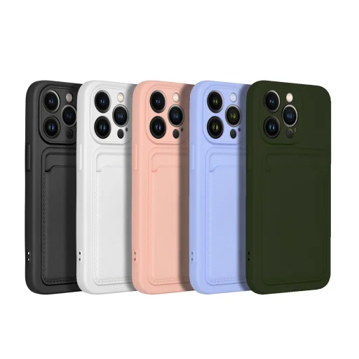 Xiaomi Redmi Note 12 Pro Plus 5G Card Case Szilikon tok hátlapi kártyatartóval lila - 5