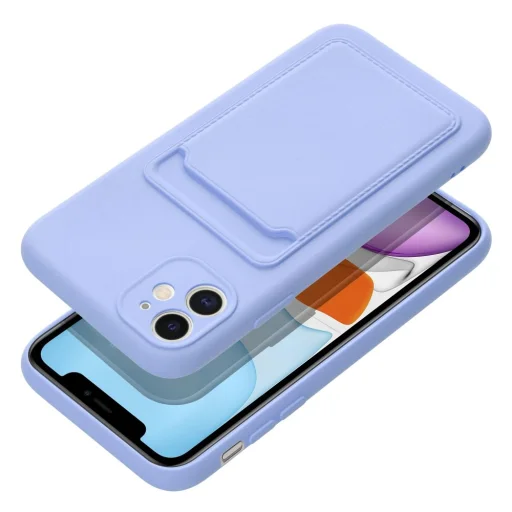 iPhone 11 Card Case Szilikon tok hátlapi kártyatartóval lila - 6