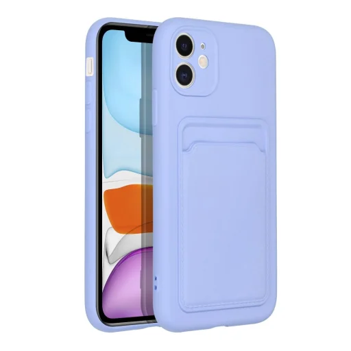 iPhone 11 Card Case Szilikon tok hátlapi kártyatartóval lila - 8