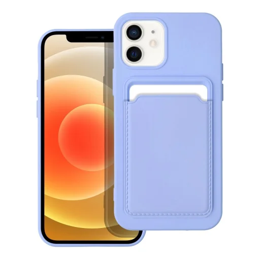 iPhone 12/12 Pro Card Case Szilikon tok hátlapi kártyatartóval lila - 1