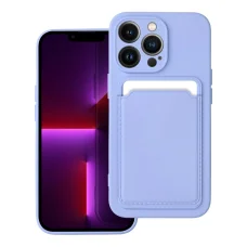 iPhone 13 Pro Max Card Case Szilikon tok hátlapi kártyatartóval lila