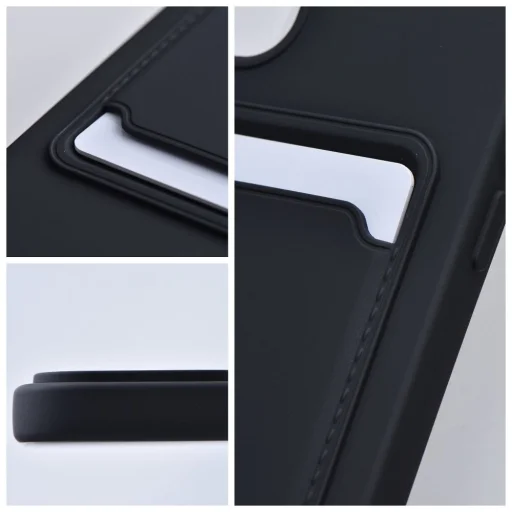 iPhone 14 Pro Max Card Case Szilikon tok hátlapi kártyatartóval fekete - 9