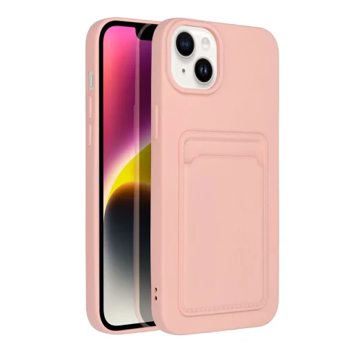 iPhone 14 Plus Card Case Szilikon tok hátlapi kártyatartóval rózsaszín - 8