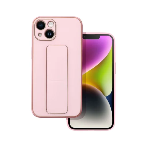 iPhone 14 Plus Forcell Leather Kickstand tok rózsaszín - 7