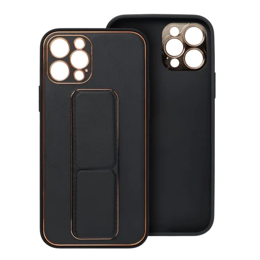 iPhone 14 Plus Forcell Leather Kickstand tok fekete - 1