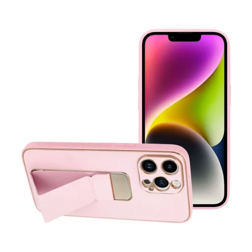 iPhone 14 Pro Forcell Leather Kickstand tok rózsaszín - 3