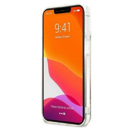 iPhone 14 Pro Guess GUOHCP14LGLHFLGO Liquid Glitter Charms PC tok arany - 7