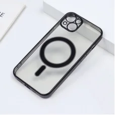 iPhone 14 Pro MagSafe-kompatibilis átlátszó TPU tok fekete kerettel Alphajack