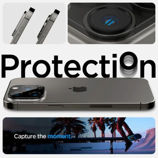 iPhone 15 Pro / 15 Pro Max / 14 Pro/14 Pro Max Spigen Optik.TR 2x kameralencsevédő 9H üveg (AGL05273) - 8
