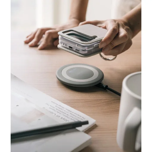 Samsung Galaxy Z Flip 4 Ringke Folio Signature valódi bőr tok vállpánttal galambszürke - 3